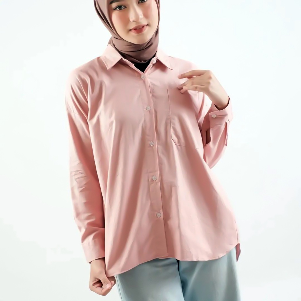 Kemeja Wanita Oversize Linen / Olivia Shirt / Kemeja Linen Wanita / Kemeja Oversize Wanita Kekinian Termurah / Kemeja Wanita Viral Terbaru / Kemeja Oversize OOTD HIJAB TERBARU