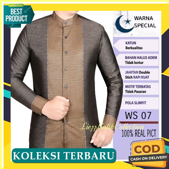 Koko Pria Motif Ukuran Xxl Bagus Bordir Katun Oxford Muslim O5V0 Terbaru Toyobo Oversize Putih Dewas