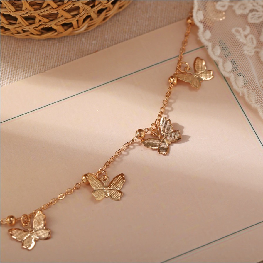 Kalung Gelang Kaki Wanita KUPU 05 Korea Fashion Aksesoris Perhiasan Cewe Women Anklet Butterfly