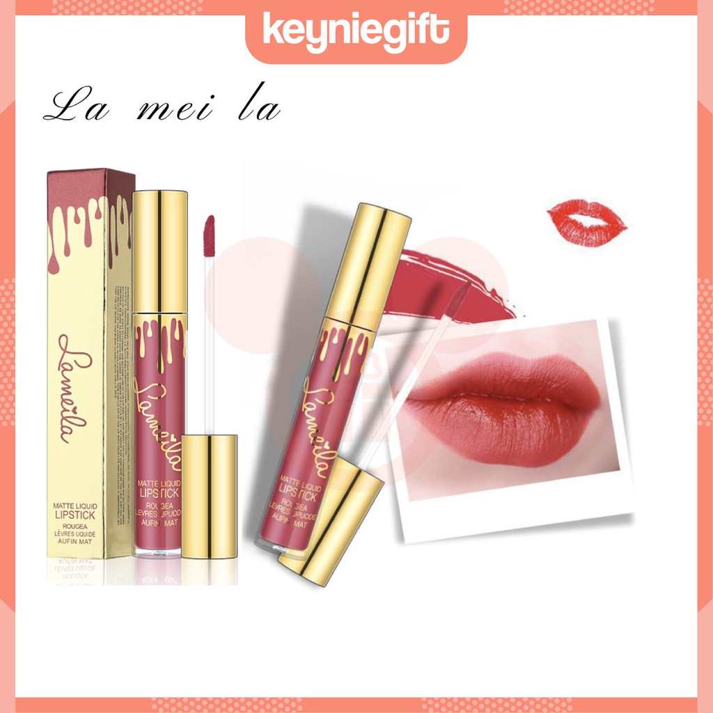 Lameila Matte Liquid Lipstick Cair 6 Warna Matte Tahan Lama Lip Gloss LA010