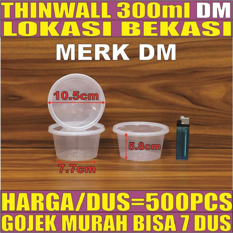 Thinwall DM 300ml Per Dus Bulat Rata Mangkok Salad Buah Bekasi