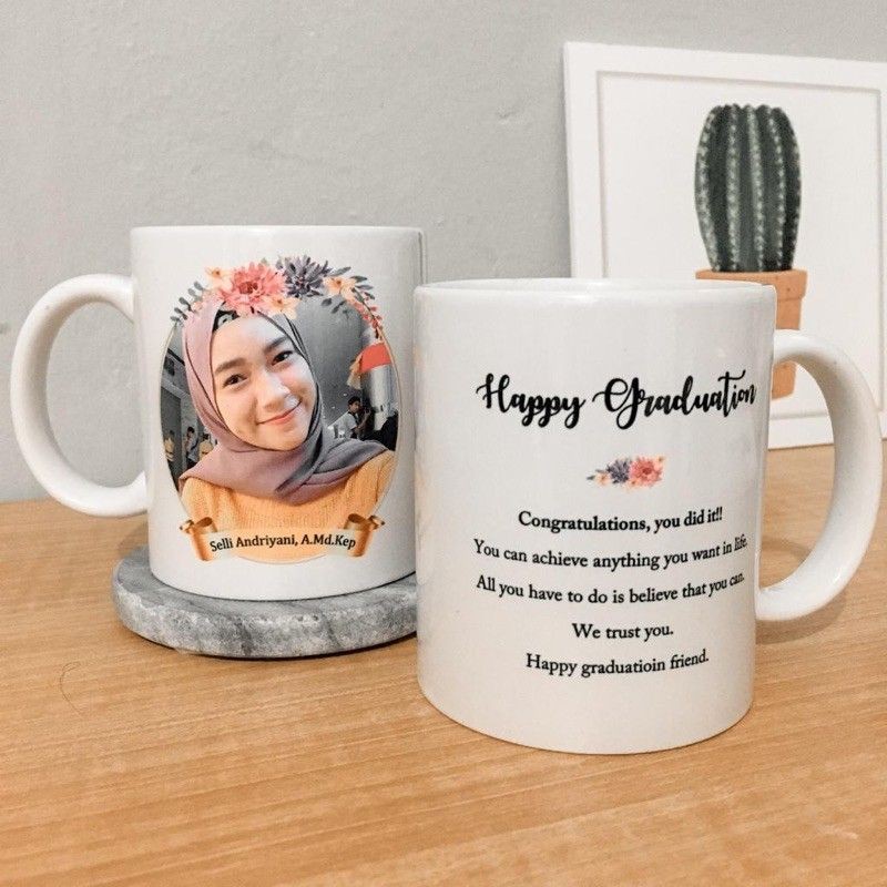 ASTONE Souvenir Kado Hadiah Ulang Tahun Aniversary pernikahan Ultah Bayi Gelas Mug Keramik Custom