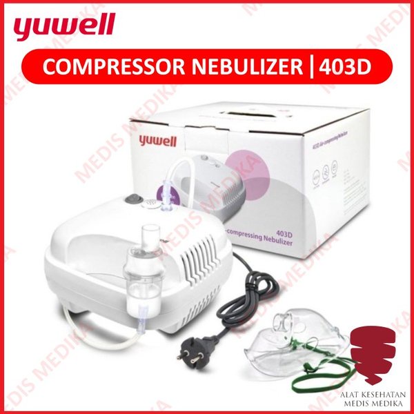 Compressor Nebulizer Yuwell 403D Portable Alat Bantu Napas Nafas Uap Terapi Pernafasan Pernapasan 403 D