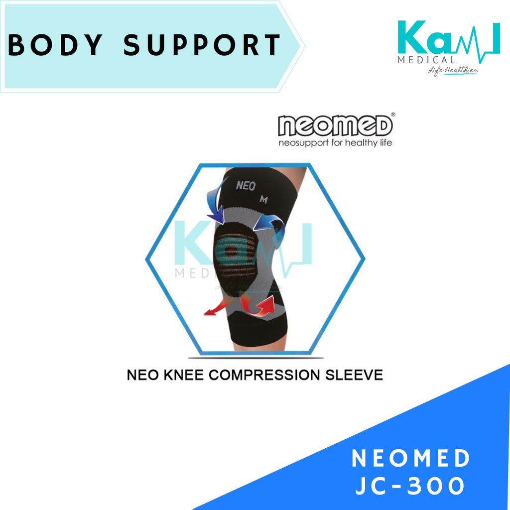 Neomed Body Support JC - 300 Knee Compression Sleeve / Pelindung Lutut Neomed / Penyangga Dengkul Ne