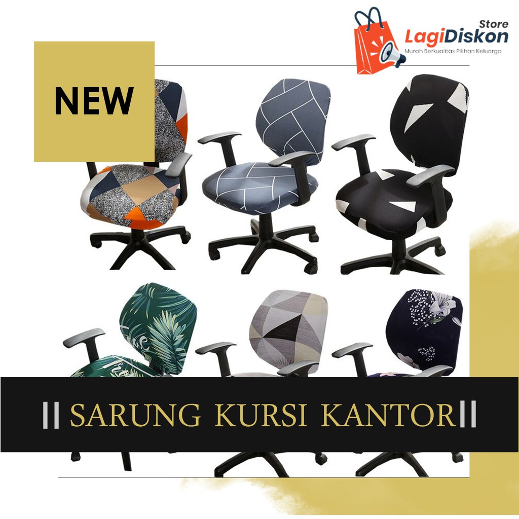 Sarung Kursi Kantor Putar office chair cover Bahan Elastis Lembut Murah Berkualitas