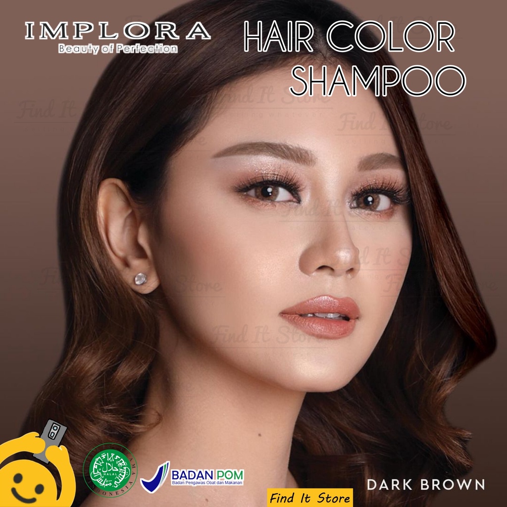 Implora Hair Color Shampoo | Pewarna Rambut Ammonia Free Long Lasting Smooth Shiny | BPOM