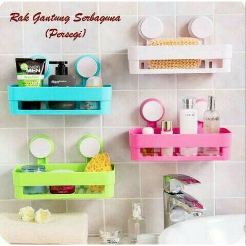 Rak Gantung Rak Tempel Serbaguna Bathroom Shelves Tanpa Paku