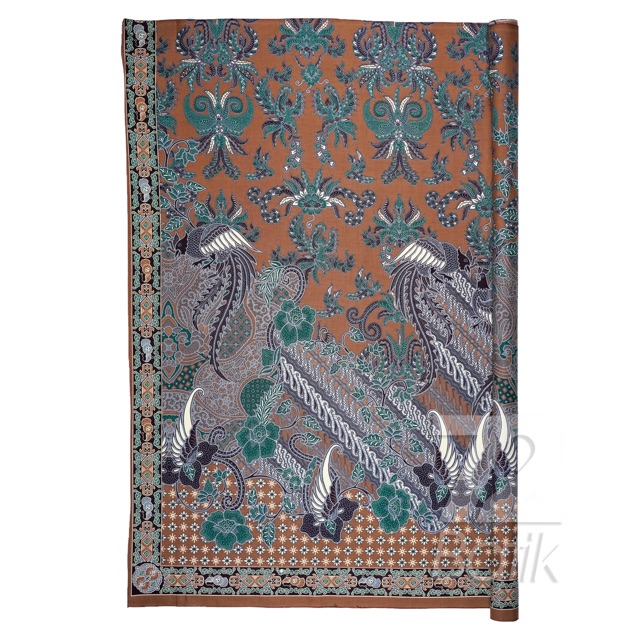 JARIK BATIK Premium Bahan Katun Motif Burung Warna Rona Putih Hijau Orange 723423 Cap 72 Kain Jarik 