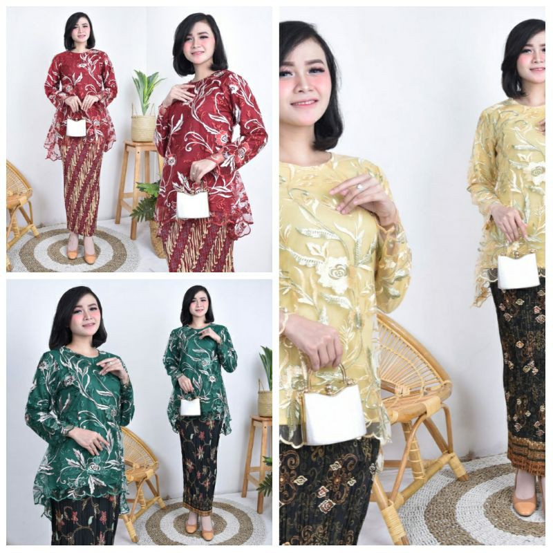 kebaya tulle Jumbo Ld 130 Setelan kebaya Big size kebaya tulle Jumbo Ld 130 Setelan kebaya Big size