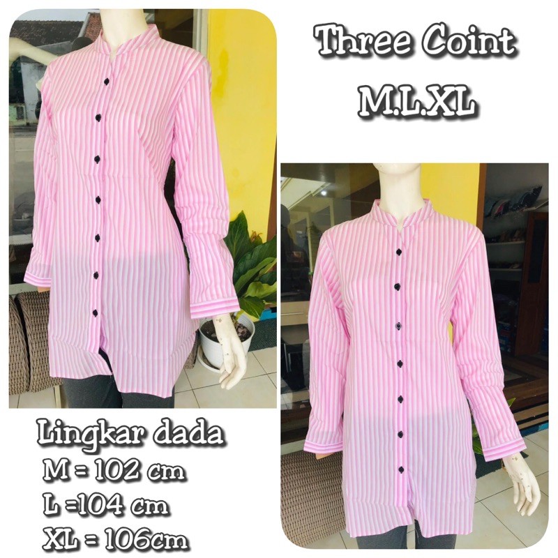 tunik salur pink pt
