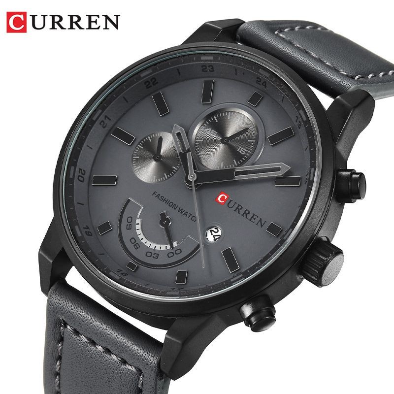 CURREN 8217 Jam Tangan Pria Analog Tali Kulit Chronograph Tidak Aktif WATCHKITE WKOS