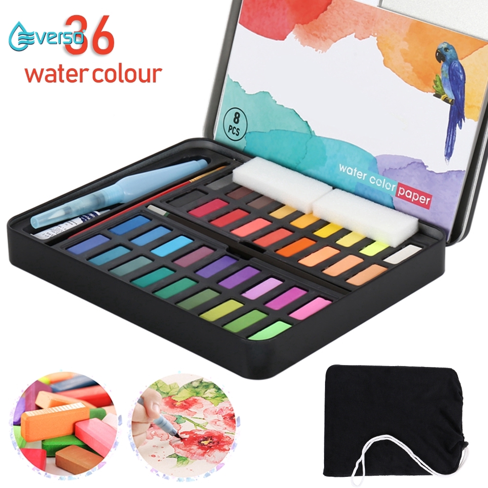 Set Cat  Air 36 Warna Dengan 2pcs Kuas Lukis  Kertas  Untuk 