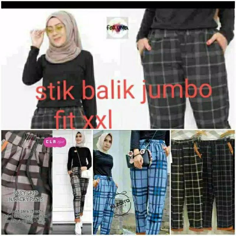 BIG SIZE TARTAN PANTS// TARTAN PANTS JUMBO