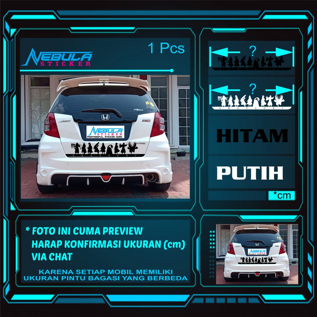 Stiker Mobil AKATSUKI NARUTO Shopee Indonesia