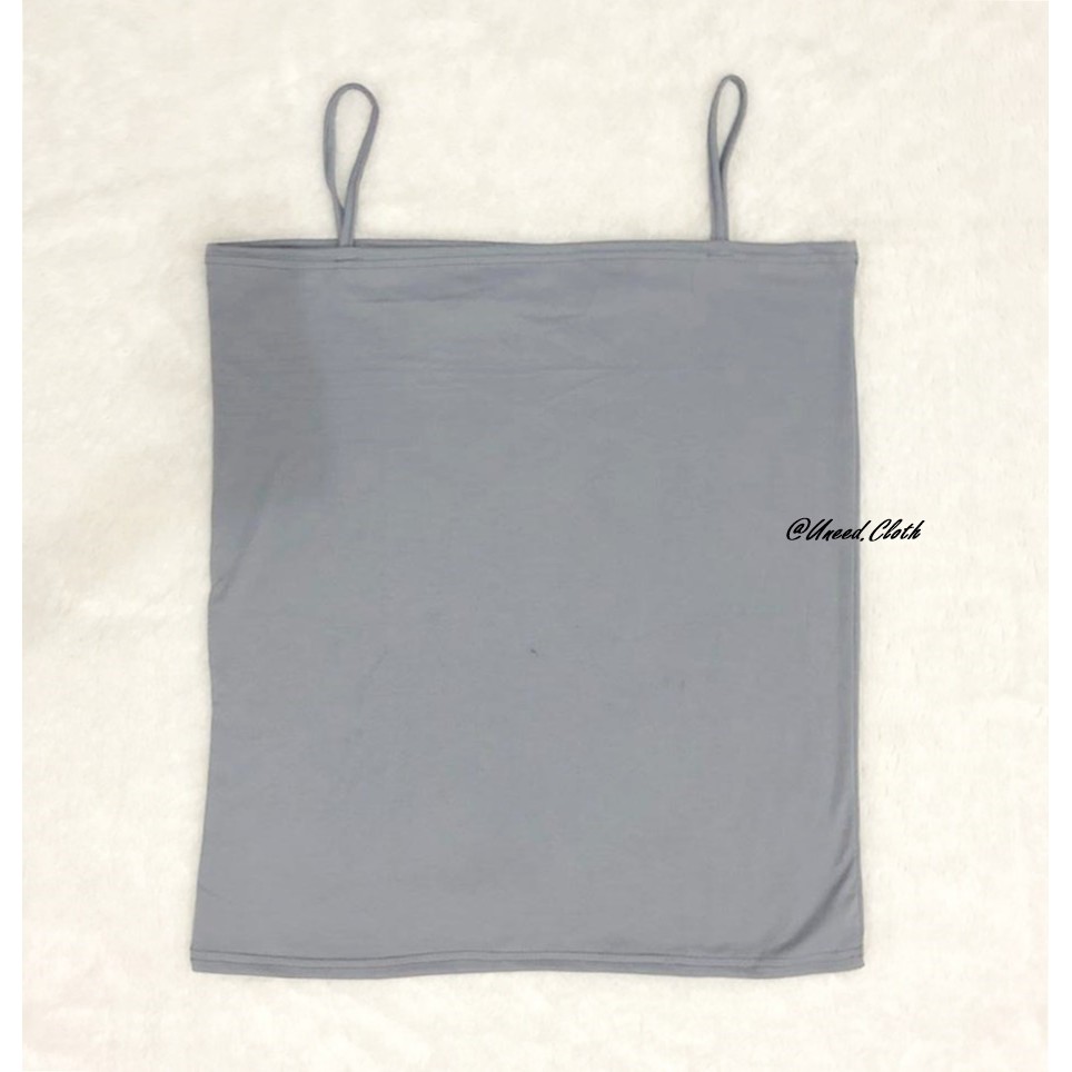 Uneed Cloth / TANK TOP JUMBO / CROP TANKTOP / SQUARE / TANGTOP ATASAN WANITA / LOLY BIGSIZE-Dark Grey