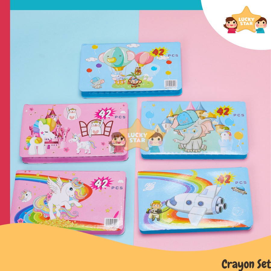 

Crayon Set Anak Pensil Warna 42 Pcs Alat Lukis Mewarnai Gambar Cat Air Lengkap