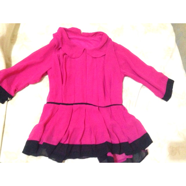 Blouse pink fuschia black