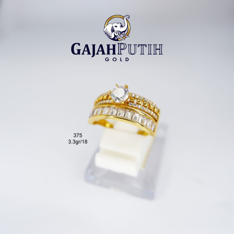 3,3gr Cincin Model Permata Emas Asli kodeO13318