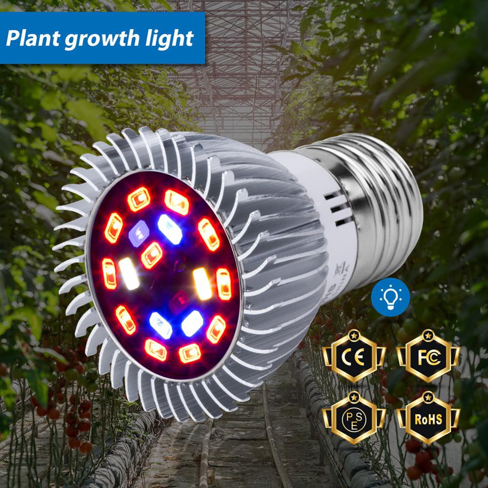 Lampu Cahaya Tanaman Tumbuhan Hidroponik LED Grow Light E27 220V Indoor Plant Growth Lampu 18W 28W