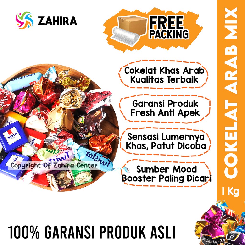 COKELAT ARAB TURKI Premium 1Kg Pasti Fresh Cokelat Mix Camilan Mood Booster Dari Truffle Deluxe