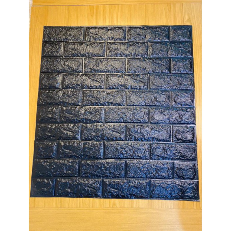 Wallpaper Dinding 3D / Wallfoam 3D Motif  bata hitam glosy