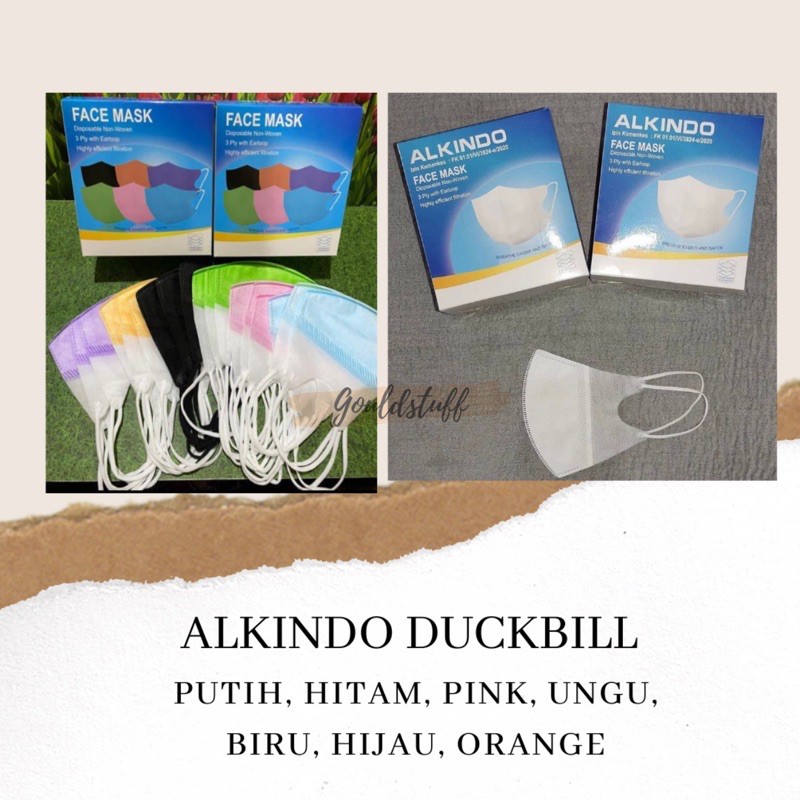MASKER DUCKBILL ALKINDO WARNA WARNI EARLOOP ECER / DUCKBILL PREMIUM BAHAN LEMBUT