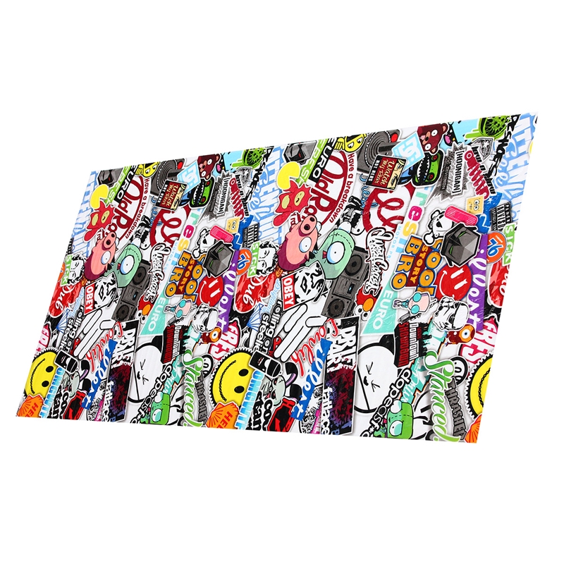 Stiker Film Water Transfer Motif Print Grafiti Bahan Serat Karbon