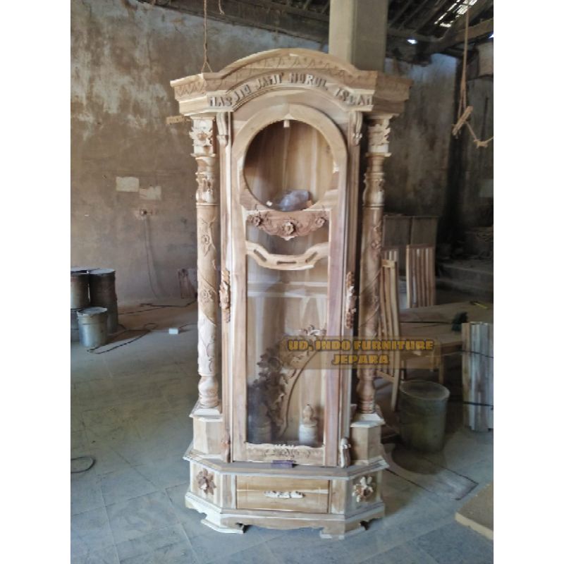 bahan jam hias ruangan ruangan tamu mebtahan minimalis kayu jati jepara