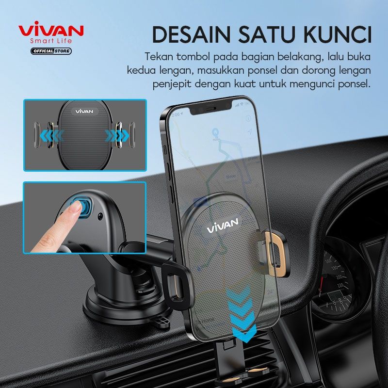 Vivan CHS10 Car Holder 360° Pengunci Otomatis