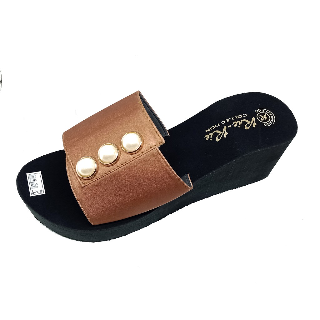 sandal wedges spon wanita kokop/selop permata