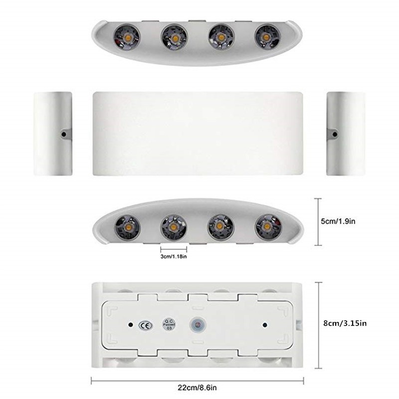 【Ini bukan lampu tenaga surya!】Lampu Dinding Taman Outdoor COB 4 MATA 6 MATA 8 MATA / LED Wall Light Minimalis 4X1W LAMPU TEMPEL COCOK UNTUK TEMBOK PILAR OUTDOOR INDOOR RUMAH-8