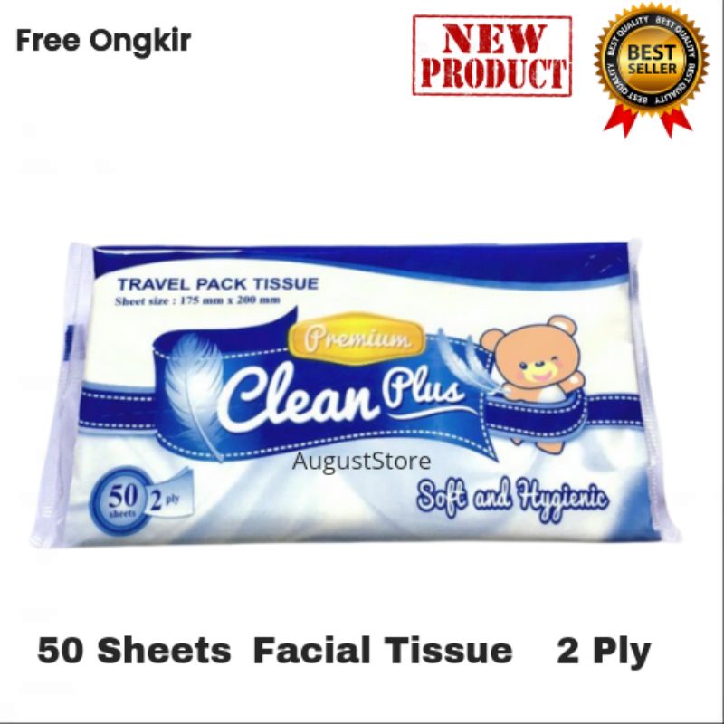 (Paket Lengkap Free Ongkir) Tisu Tissue Facial Pup 1000 Gram Dan Cleanplus Travel Pack 50 Sheets