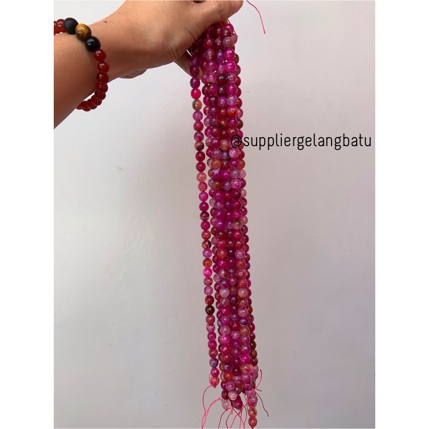 bahan batu 10mm Purple Agate CUTTING aksesoris FACETgelang kalung batu