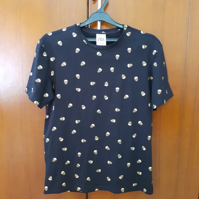ZARA Black Gold Skull T-Shirt