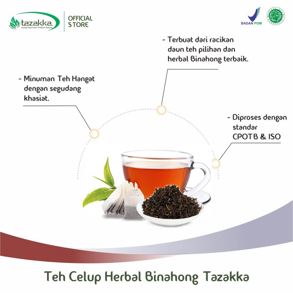 Teh Celup Daun Binahong Minuman Kesehatan Obat Herbal Penyembuhan luka pasca operasi dan Asam Lambung Tazakka Original 20 Kantung