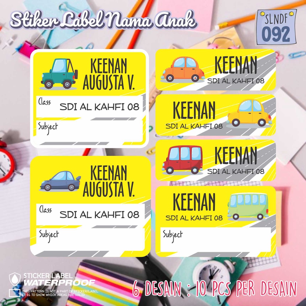 

stiker label nama waterproof anak murah sekolah sepatu buku SLNDF 92