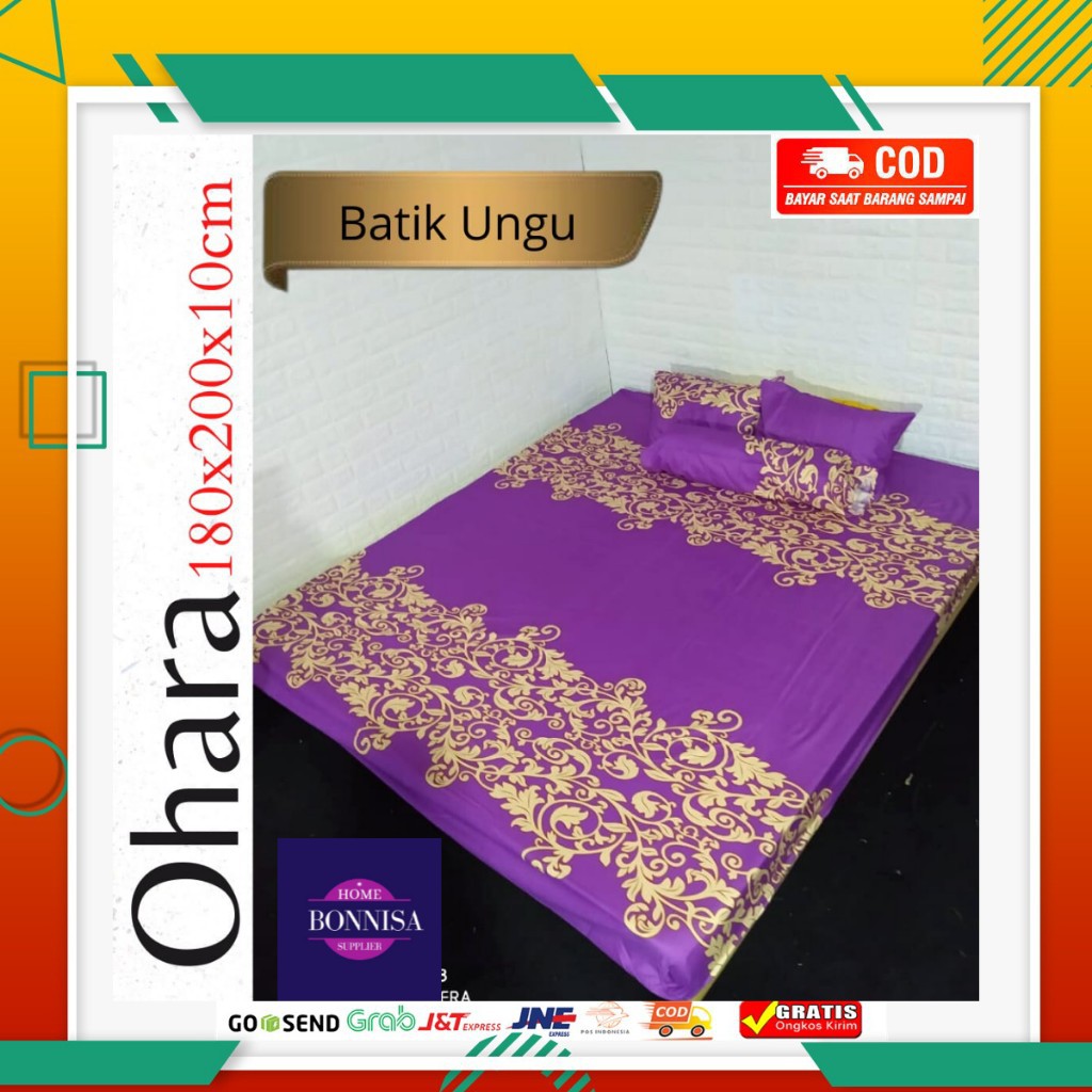 (COD) PROMO!! SPREI HOMEMADE BY OHARA EXCLUSIVE MOTIF BATIK UNGU