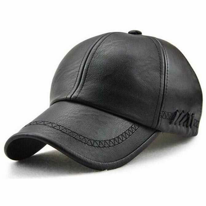 Topi Pria Topi Kulit Pria Asli Leather Caps - TB01(E2U9) IMPORT PREMIUM Topi Baseball Pria Polos Top