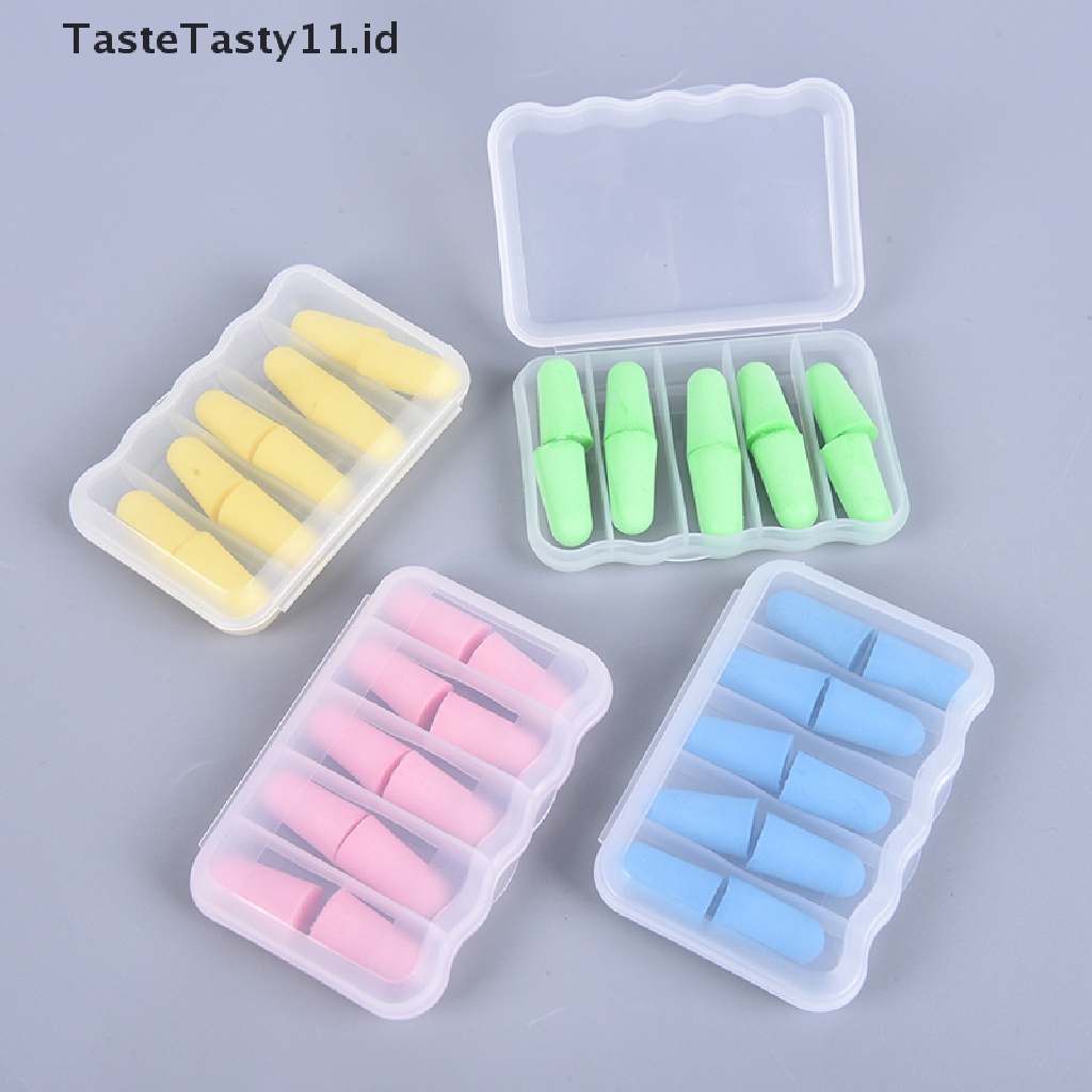 (TasteTasty) 5 Pasang Earplug Busa Peredam Suara Anti Bising Untuk Renang / Tidur