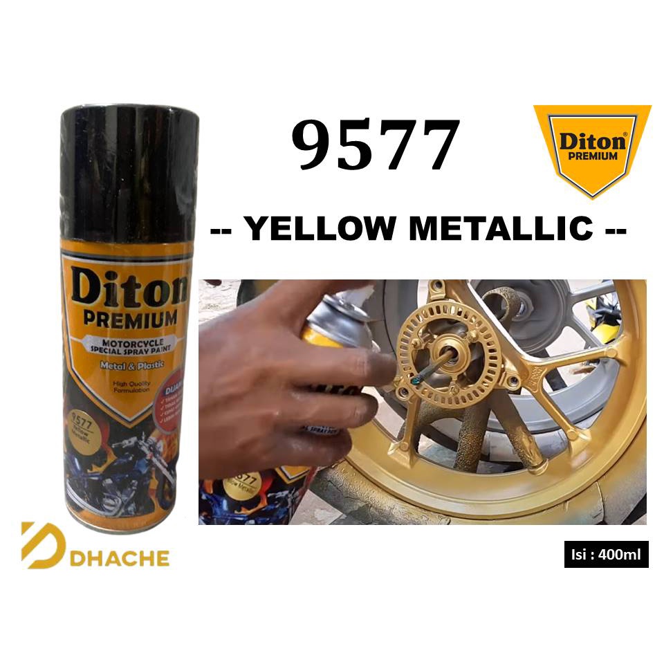 Cat Pilox Diton Premium Yellow Metallic 9577 400cc kuning metalik sepeda motor mobil helm