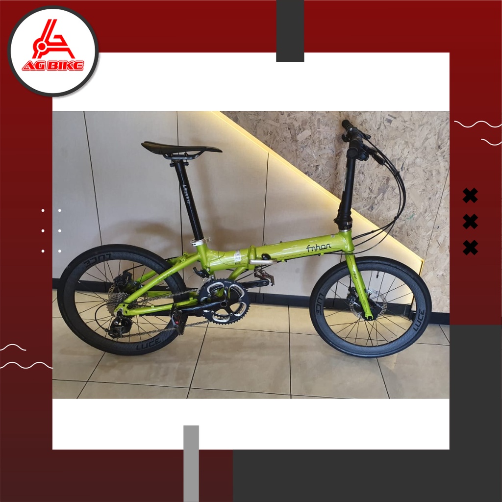 Fullbike Sepeda Lipat Fnhon Blast Hijau Groupset Tiagra 2 x 10 Speed Groupset Seli