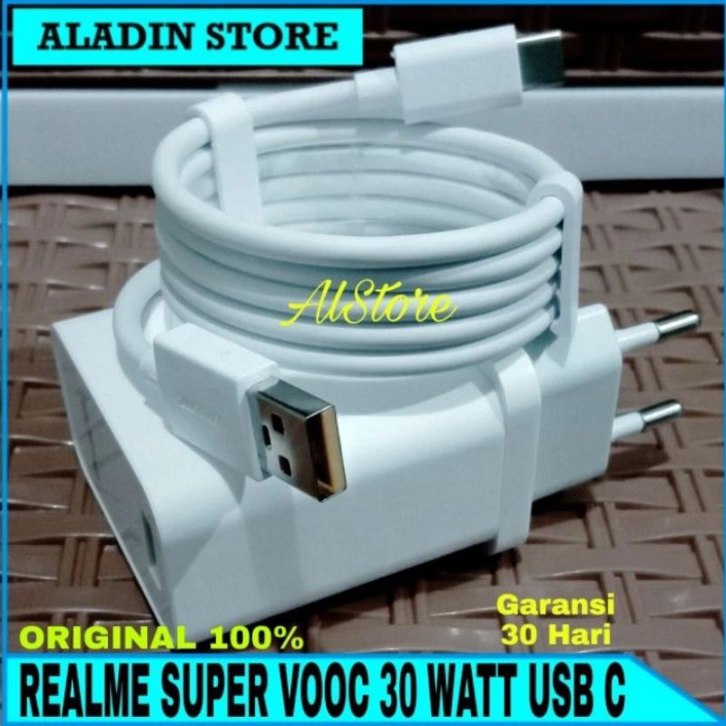 Charger SUPER VOOC Realme 8 ORIGINAL 100% DART CHARGE 30 Watt USB C