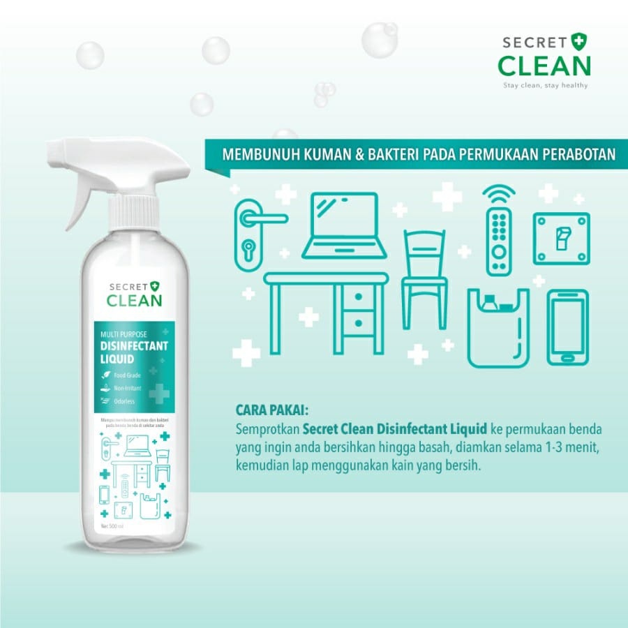 Secret Clean Disinfectant 500ml Liquid Spray