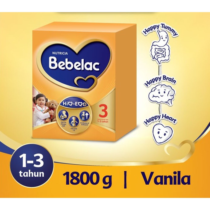 

BEBELAC 3 1800 gr Vanila Susu Pertumbuhan Anak 1 - 3 Tahun