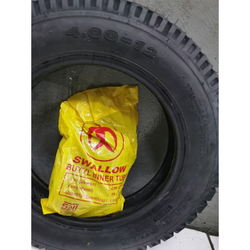 BAN MOTOR TIGA RODA / RODA 3 VIAR 4.00 - 12 + BAN DALAM (TRISERA NOZOMI KAESAR)
