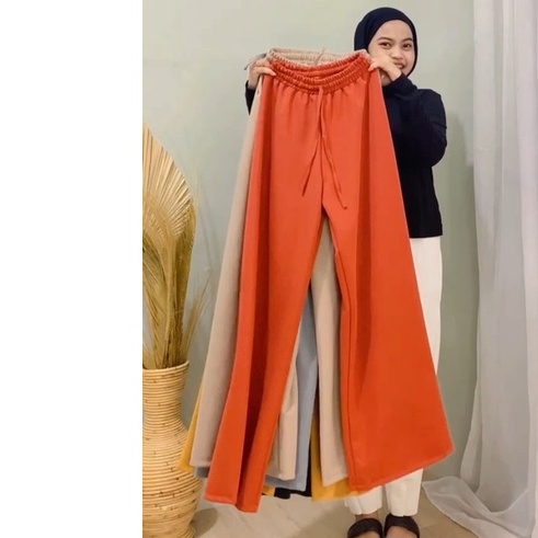 CELANA KULOT RIB KNIT SHEA RAJUT SCTRECH PANTS KANTOR DAILY PREMIUM B612