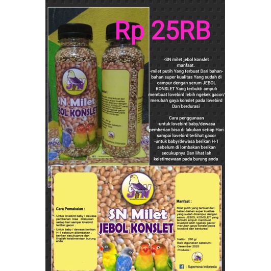SN milet jebol konslet pakan burung lovebird makanan LB