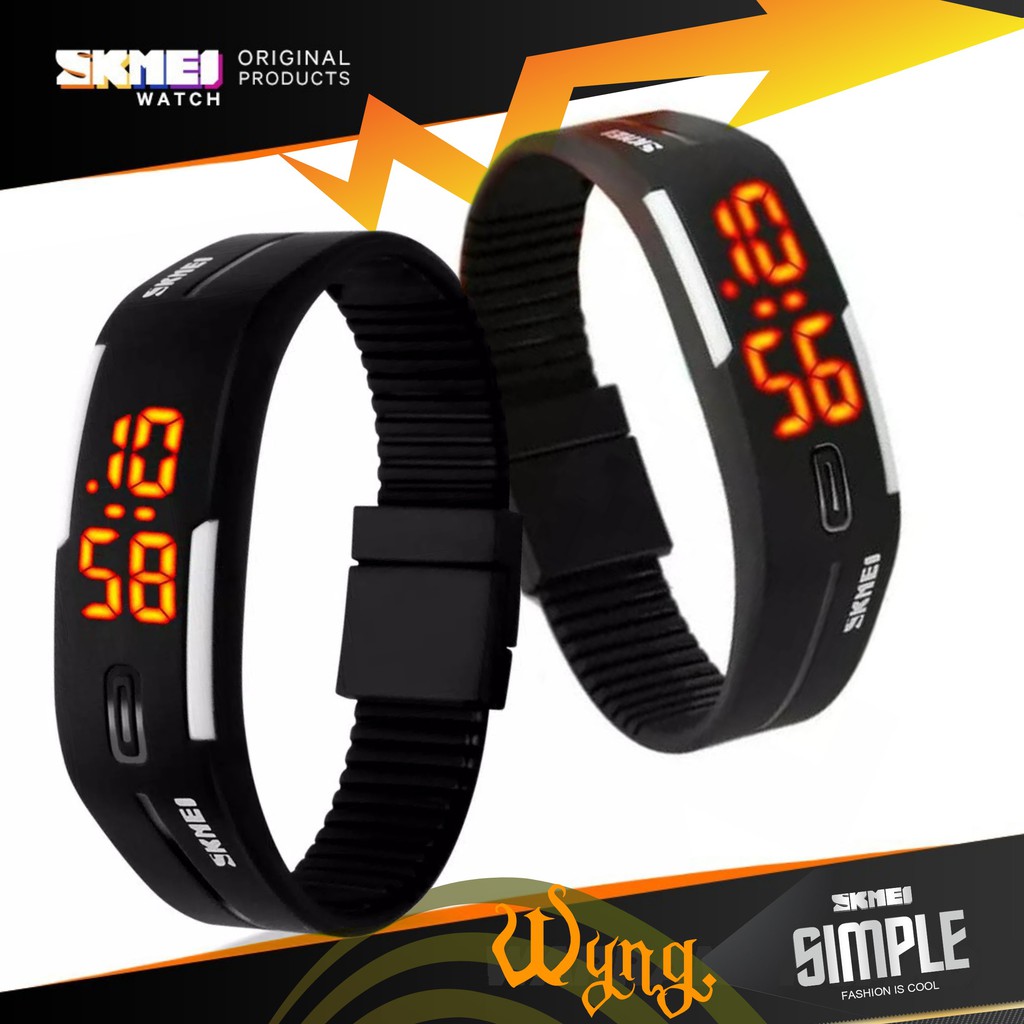 1099 SKMEI Wristband Jam Gelang LED - 1099A Jam Tangan Pria Tahan Air