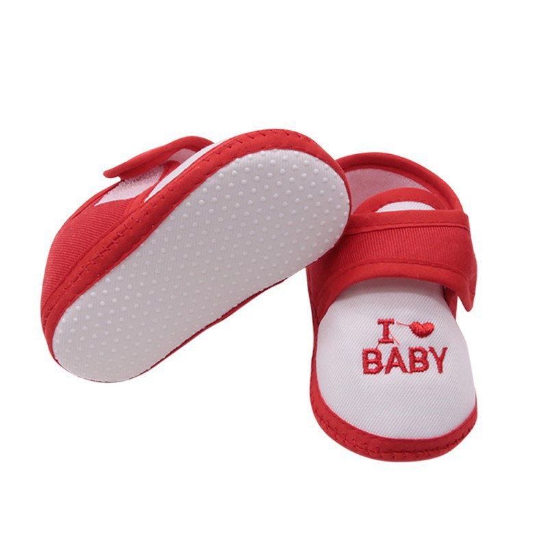 Sepatu Bayi  - Baby Prewalker Shoes Socks Anti Slip Kaos Kaki Anak Bayi - Sepatu Bayi IMPORT Newborn Bahan Kain Lembut sampai Usia 1  Tahun Bahan Lembut - Sepatu Prewalker Baby I Love Baby - SALE