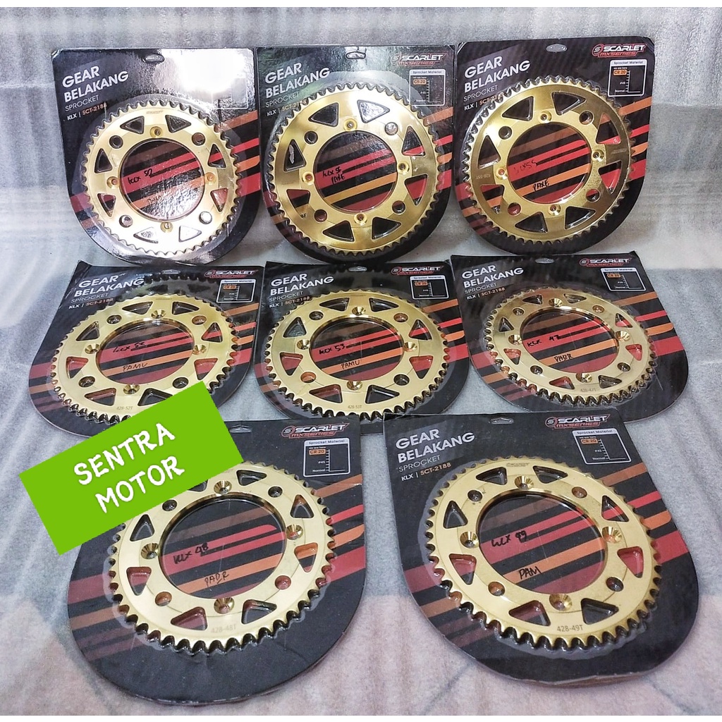 Gear Belakang KLX 150 Scarlet Gold 428 - Gear Belakang Khusus Kawasaki KLX 150 Scarlet Gold 428